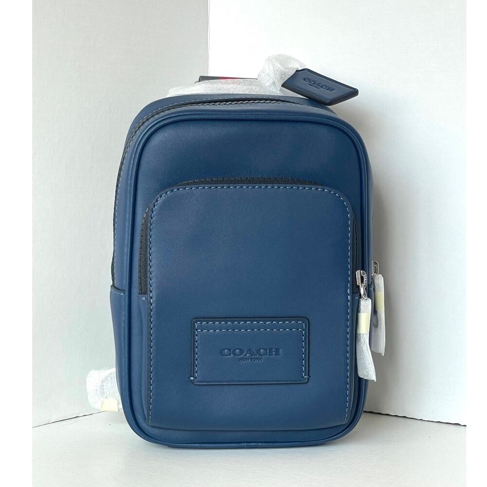 Coach Racer Sling Pack CDC85 Leather Varsity Stripe Small Crossbody - Picture 7 of 13